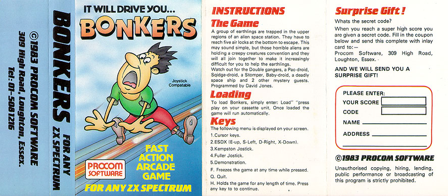 Bonkers box art for ZX Spectrum